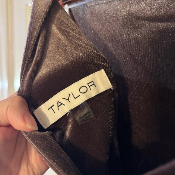 Taylor Velvety Dark Brown Evening Dress - Picture 5 of 5